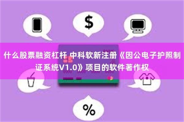 什么股票融资杠杆 中科软新注册《因公电子护照制证系统V1.0》项目的软件著作权